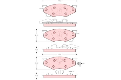 Conjunto de 4 pastilhas de freio TRW GDB4008