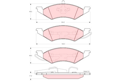 Conjunto de 4 pastilhas de freio TRW GDB4011