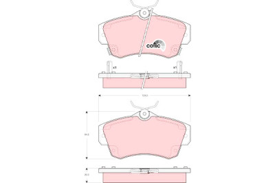 Conjunto de 4 pastilhas de freio COTEC TRW GDB4118