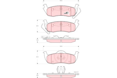 Conjunto de 4 pastilhas de freio COTEC TRW GDB4137