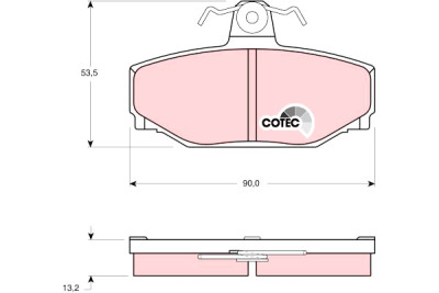 Conjunto de 4 pastilhas de freio COTEC TRW GDB442