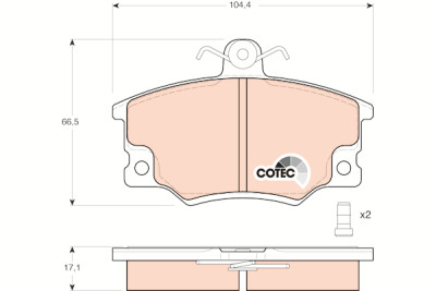Conjunto de 4 pastilhas de freio COTEC TRW GDB458