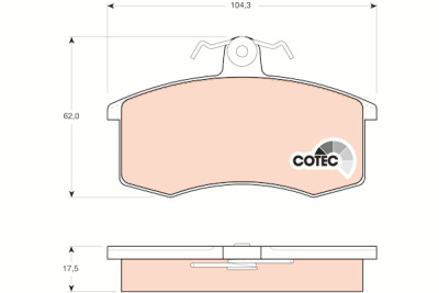 Conjunto de 4 pastilhas de freio COTEC TRW GDB469