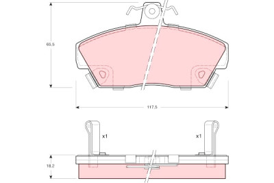 Conjunto de 4 pastilhas de freio TRW GDB497