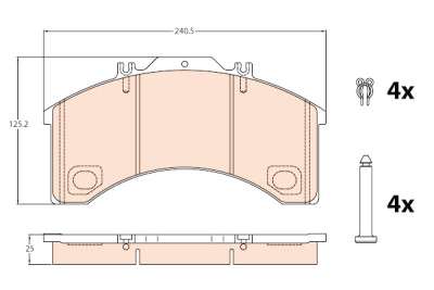 Conjunto de 4 pastilhas de freio TRW GDB5024