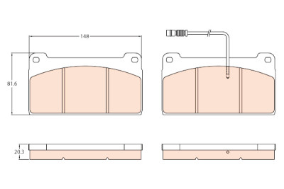 Conjunto de 4 pastilhas de freio TRW GDB5074