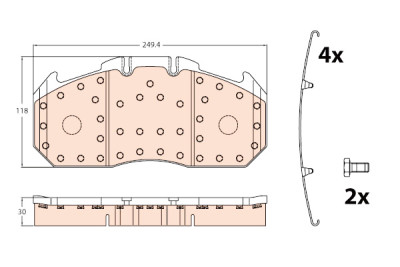 Conjunto de 4 pastilhas de freio TRW GDB5086