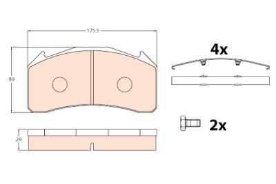 Conjunto de 4 pastilhas de freio TRW GDB5088