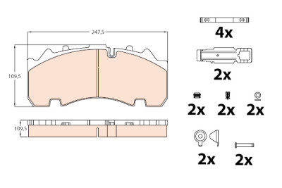Conjunto de 4 pastilhas de freio TRW GDB5091