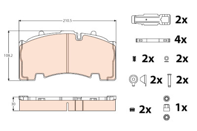 Conjunto de 4 pastilhas de freio TRW GDB5093