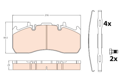 Conjunto de 4 pastilhas de freio TRW GDB5102