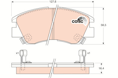 Conjunto de 4 pastilhas de freio COTEC TRW GDB729
