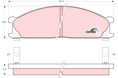 Conjunto de 4 pastilhas de freio COTEC TRW GDB766