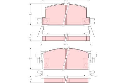 Conjunto de 4 pastilhas de freio TRW GDB780