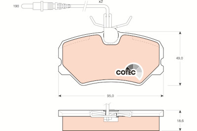 Conjunto de 4 pastilhas de freio COTEC TRW GDB793