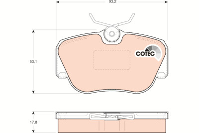 Conjunto de 4 pastilhas de freio COTEC TRW GDB817