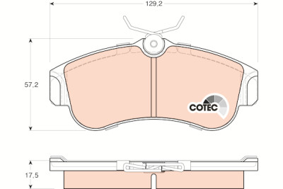 Conjunto de 4 pastilhas de freio COTEC TRW GDB848