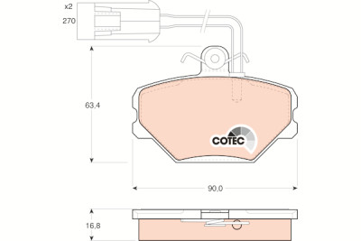 Conjunto de 4 pastilhas de freio COTEC TRW GDB852
