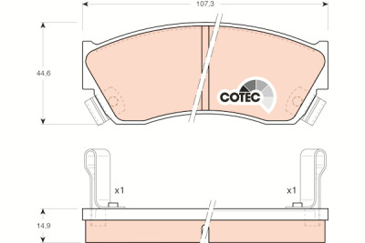 Conjunto de 4 pastilhas de freio COTEC TRW GDB883