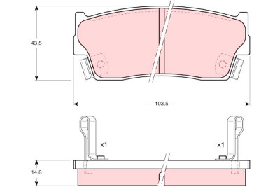 Conjunto de 4 pastilhas de freio TRW GDB885