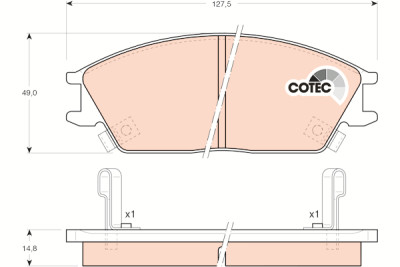 Conjunto de 4 pastilhas de freio COTEC TRW GDB893