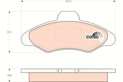 Conjunto de 4 pastilhas de freio COTEC TRW GDB897