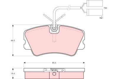 Conjunto de 4 pastilhas de freio TRW GDB900