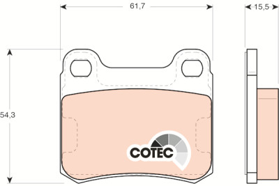 Conjunto de 4 pastilhas de freio COTEC TRW GDB911