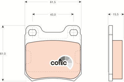 Conjunto de 4 pastilhas de freio COTEC TRW GDB915