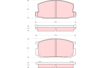 Conjunto de 4 pastilhas de freio TRW GDB954