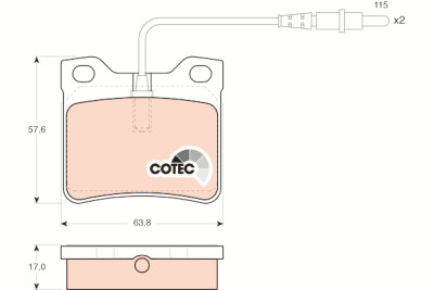 Conjunto de 4 pastilhas de freio COTEC TRW GDB985
