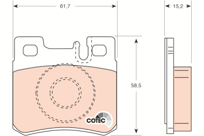 Conjunto de 4 pastilhas de freio COTEC TRW GDB987