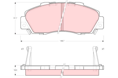Conjunto de 4 pastilhas de freio TRW GDB995