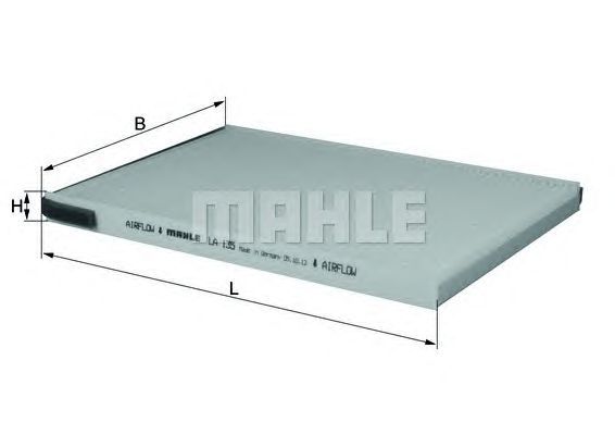 Filtro, ar de cabine MAHLE ORIGINAL LA 135