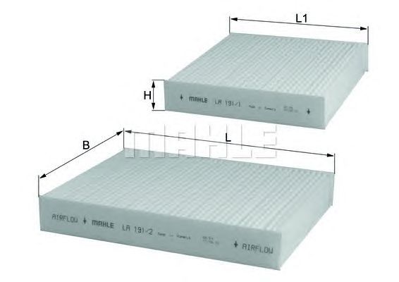 Filtro, ar de cabine MAHLE ORIGINAL LA 191/S