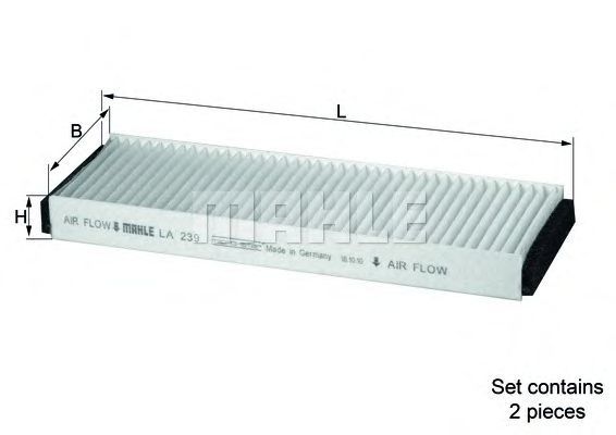 Filtro, ar de cabine MAHLE ORIGINAL LA 239/S