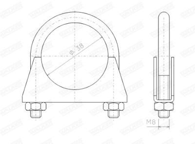 Peça de montagem, sistema de exaustão WALKER 82305