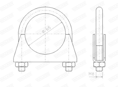 Peça de montagem, sistema de exaustão WALKER 82313