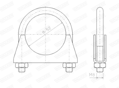 Peça de montagem, sistema de exaustão WALKER 82394