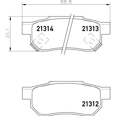 Jogo de pastilhas de freio HELLA 8DB 355 005-731