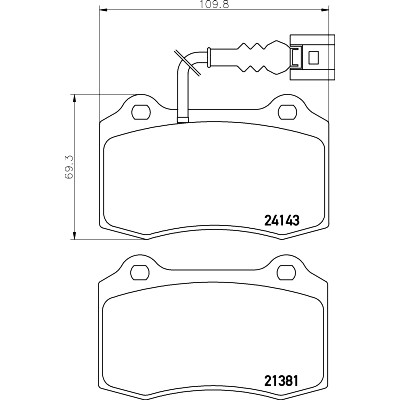 Jogo de pastilhas de freio HELLA 8DB 355 011-741