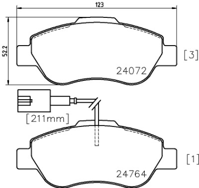 Jogo de pastilhas de freio HELLA 8DB 355 014-471