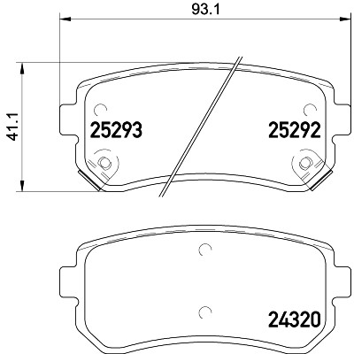 Jogo de pastilhas de freio HELLA 8DB 355 016-221