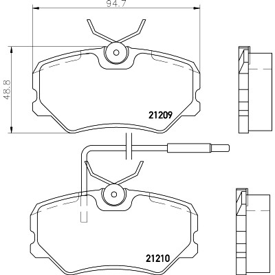 Jogo de pastilhas de freio HELLA 8DB 355 017-741