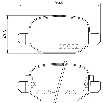 Jogo de pastilhas de freio HELLA 8DB 355 020-761