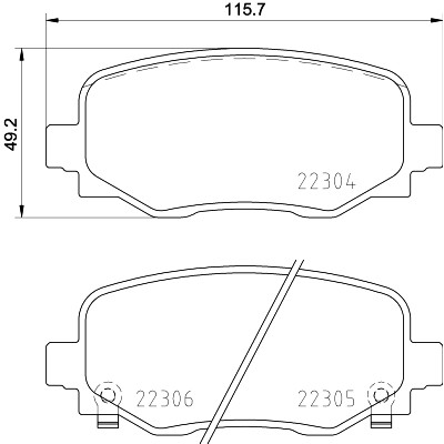 Jogo de pastilhas de freio HELLA 8DB 355 025-481
