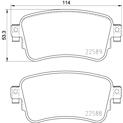 Jogo de pastilhas de freio HELLA 8DB 355 037-681