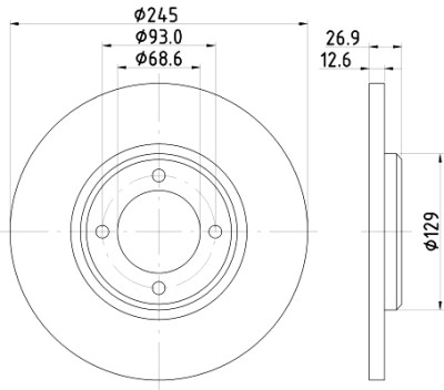 Disco de freio HELLA 8DD 355 100-021
