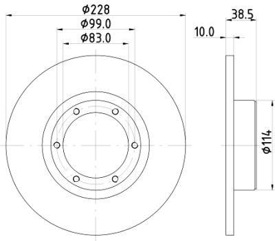 Disco de freio HELLA 8DD 355 100-031