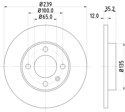 Disco de freio HELLA 8DD 355 100-131